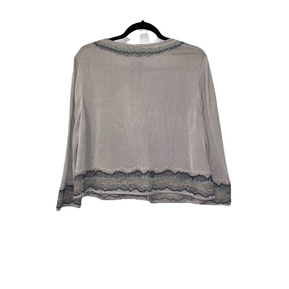 Lafayette 148 Cropped Cardigan Womens L New Metallic Gray Evening - Picture 3 of 10